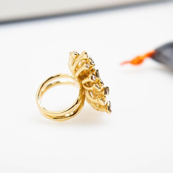 Alexis Bittar Navette Crystal Burst Cocktail Ring Size 7 - Picture 3 of 7